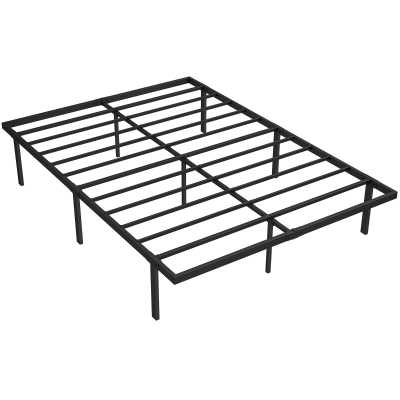 HOMCOM Bedframe met opbergruimte onder het bed, metalen lattenbodem, geen boxspring nodig, 140 x 200 cm