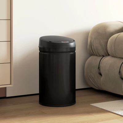 HOMCOM 30 Liter Sensor-prullenbak met Soft-Close-functie, contactloze afvalbak van roestvrij staal voor hygiënische keukens