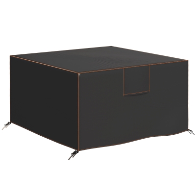 Outsunny Schutzhülle für Gartenmöbel Winterfest Wasserdicht Abdeckung Anti-UV Abdeckplane 420D Oxford Gewebe 125x125x74cm Schwarz