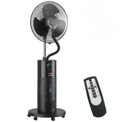 HOMCOM 4-in-1 Staande Ventilator met Waternevel, Luchtreiniger, Muggenbescherming, 9-uur Timer, 3 Modi, Afstandsbediening, Zwart