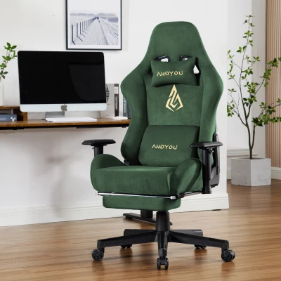 Sedia gaming con poggiapiedi, Verde