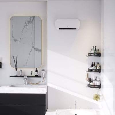 HOMCOM Wandverwarmingsventilator 2000W met Afstandsbediening 2 Verwarmingsmodus LED-display 12u Timer voor Badkamer