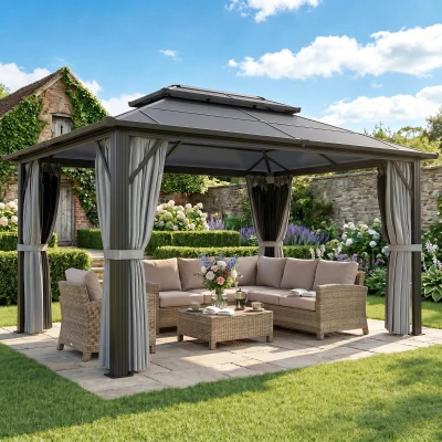 Gazebo 400L x 300W x 263H cm Grey