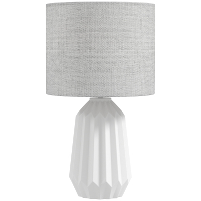 HOMCOM Tafellamp, Tafelverlichting, Nachtlampje met linnen kap, rockerschakelaar, bureaulamp, 22 x 22 x 39 cm, Wit