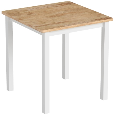 HOMCOM Eettafel van rubberhout, voor maximaal 4 personen, antislip pads, natuurlijk hout
