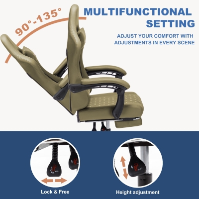 Sedia gaming ergonomica, Verde