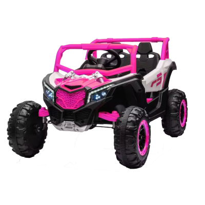 12V Veicolo elettrico per bambini 2 posti, Rosa+Bianco