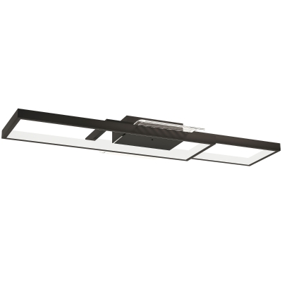 HOMCOM LED-plafondlamp 43W 4600LM 3000-6000K dimbaar vlak met afstandsbediening muurschakelaar 70 x 30 x 7 cm Zwart