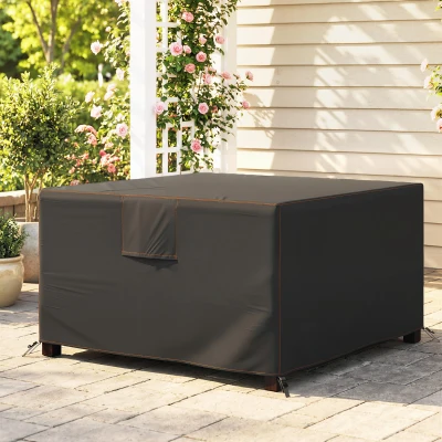Outsunny Schutzhülle für Gartenmöbel Winterfest Wasserdicht Abdeckung Anti-UV Abdeckplane 420D Oxford Gewebe 125x125x74cm Schwarz