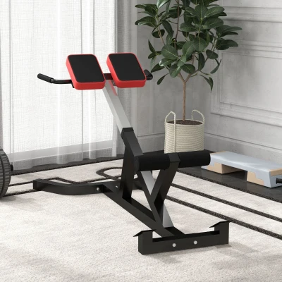 SPORTNOW Silla Romana para Hiperextensiones Altura y Respaldo Regulables Carga 120 kg para Entrenamiento Abdominales y Espalda