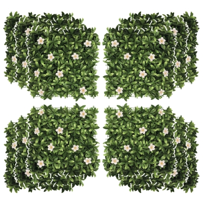 Outsunny 12PCS Boxwood Wall Panels Faux Hedge 50cm Greenery