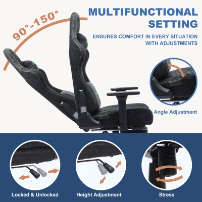 Sedia gaming ergonomica, Nero