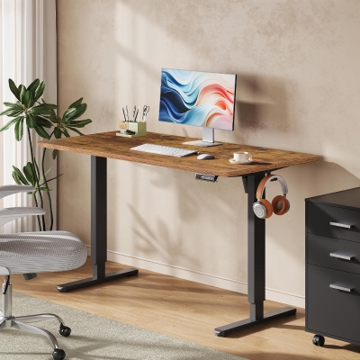 Bureau électrique réglable en hauteur, Marron