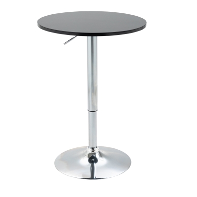 HOMCOM bartafel met draaibaar blad in hoogte verstelbaar zwart 61 x 70-90cm
