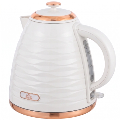HOMCOM Electric Kettle 3kW Cordless Removable Filter Beige