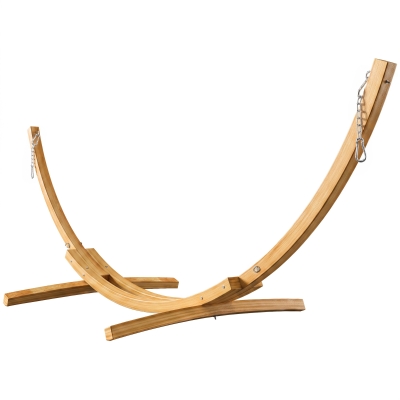 Outsunny Soporte para Hamaca de Madera 325x120x118 cm Estructura para Hamaca Carga Máx. 120 kg para Jardín Terraza Interiores y Exteriores Natural