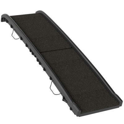 PawHut Rampa para Cães 155 cm para Carro, Dobrável com Pega, Ângulo Ajustável, Preto