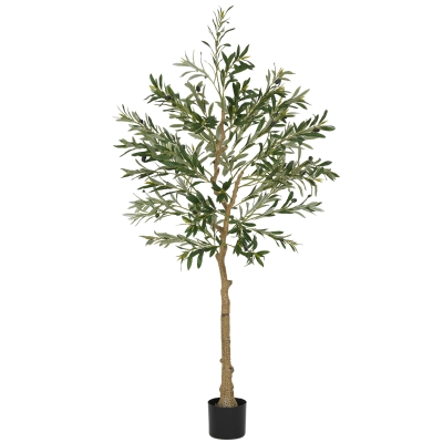 HOMCOM Olivier Artificiel 150 cm Plante Décorative Intérieur