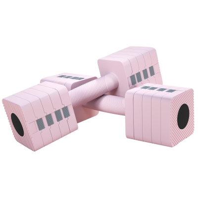 SPORTNOW Set 2 Haltères 5kg Acier ABS Plaques Amovibles Rose