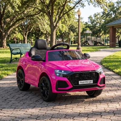 HOMCOM Voiture Électrique Enfants Audi RS Q8 Rose USB Bluetooth