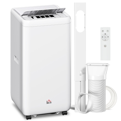 HOMCOM Aire Acondicionado Portátil 12000 BTU 5 en 1 Enfriamiento Deshumidificador Ventilador Temporizador para 35 m² Blanco