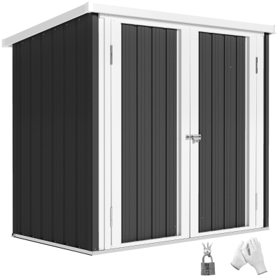 Outsunny Cobertizo de Jardín de Exterior 1,26 m² 147x86x134cm con 2 Puertas y Cerradura para Almacenamiento de Herramientas Negro