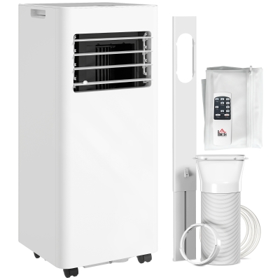 HOMCOM 3-in-1 Klimaanlage, Ventilator mit LED-Anzeige, waschbarer Filter, Timer, Weiß