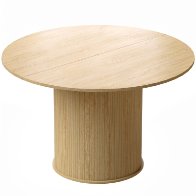 HOMCOM Table Ronde Ø120cm Bois Naturel Salle à Manger 5 Places