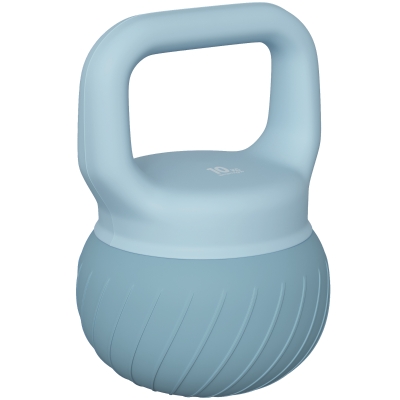 SPORTNOW Pesa Rusa 10 kg Kettlebell Relleno de Arena Metálica y Mango Antideslizante para Entrenamiento 25x25x31,5 cm Azul Claro