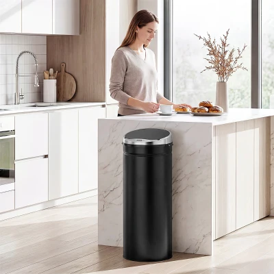 HOMCOM 50 L Sensor Mülleimer, Automatischer Abfalleimer, Rostfreier Kücheneimer mit Infrarotsensor, für Küche, Esszimmer
