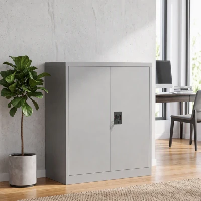 Vinsetto Armoire Mobile Acier Gris 80x40x92,5cm avec Serrure