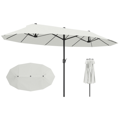 Outsunny Parasol Jardin XXL 4,55x2,7m Crème