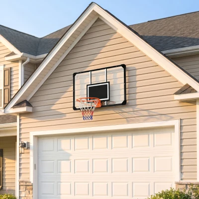 SPORTNOW Panier Basket Mural Extérieur Noir Transparent Orange