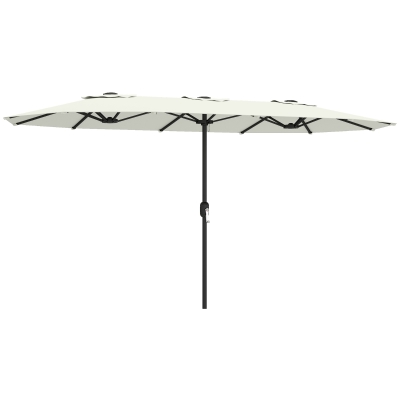 Outsunny Parasol Double 4,6m Crème UV50+ avec Housse