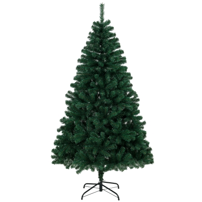 HOMCOM Árvore de Natal 180 cm Artificial com 700 Ramos Retardantes de Chamas e Base em Aço Dobrável, Verde