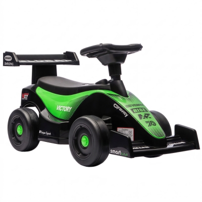 AIYAPLAY Coche Portador para Niños F1 con Volante Musical Ruedas Silenciosas y Compartimento 18-36 Meses Verde