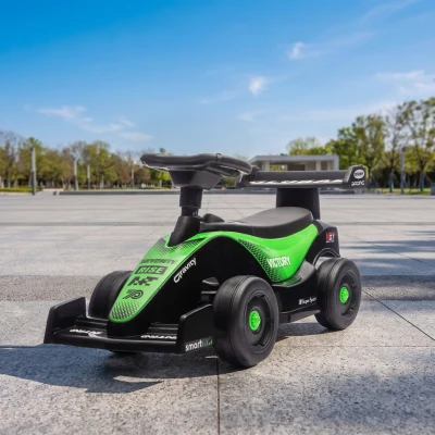 AIYAPLAY Coche Portador para Niños F1 con Volante Musical Ruedas Silenciosas y Compartimento 18-36 Meses Verde