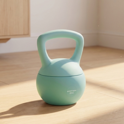 SPORTNOW Kettlebell 8kg Vert Poignée Antidérapante Fitness