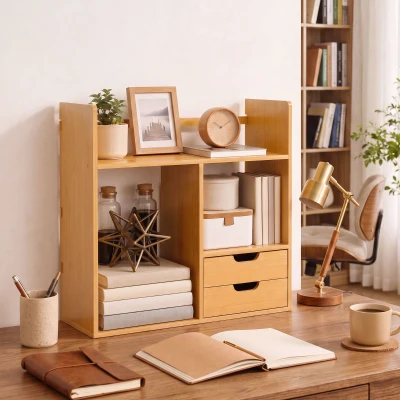 Organizator de Birou, Bambus, 48x19,5x 46 cm, Culoare Lemn