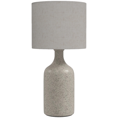 HOMCOM Lampa stołowa, lampka nocna z ceramiczną podstawą, lnianym abażurem, 22x22x45 cm piaskowy+beżowy