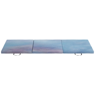 HOMCOM Colchoneta Gimnasia Plegable de Grosor 5 cm con Asas de Transporte para Yoga Aeróbic 180x60x5 cm Azul Degradado
