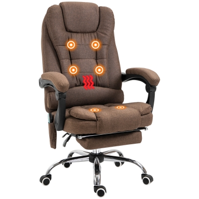 Vinsetto Fauteuil Bureau Massant Chauffant Pivotant