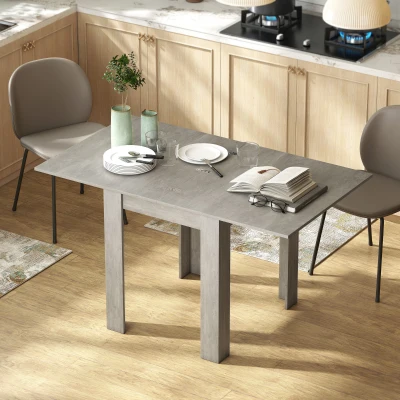 HOMCOM Tavolo Allungabile per 4-6 Persone Grigio e color Legno