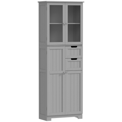 HOMCOM Meuble Salle de Bain Haut Blanc 4 Portes 2 Tiroirs