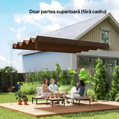 Acoperis Retractabil Pergola UV30+ Gri Inchis
