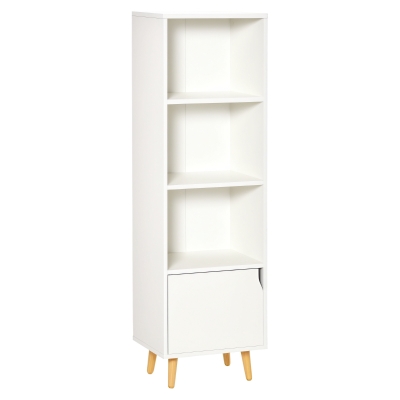 HOMCOM Colonne Rangement Bois Blanc Salon 130H cm