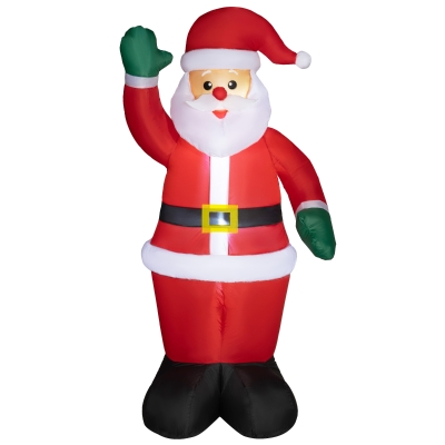 Outsunny Kerstman, 1,84 m groot, met LED-Verlichting, Zelfopblazende Tuindecoratie