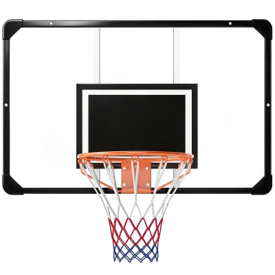 SPORTNOW Panier Basket Mural Extérieur Noir Transparent Orange