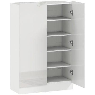 HOMCOM 5-laags schoenenkast voor 20 paar schoenen, verstelbare planken, voor entree, hal, hout, wit