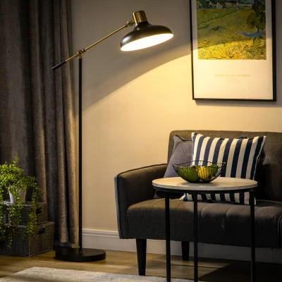 HOMCOM Relaxstoel met ottomaan, stoel met voetenbank, verstelbare rugleuning, 77 cm x 89 cm x 110 cm, zwart